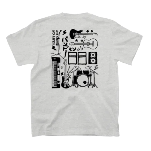 音楽大好きバンドマン（モノクロ ver） スタンダードTシャツ