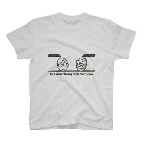 Two Men Playing with their Lives（black line） スタンダードTシャツ