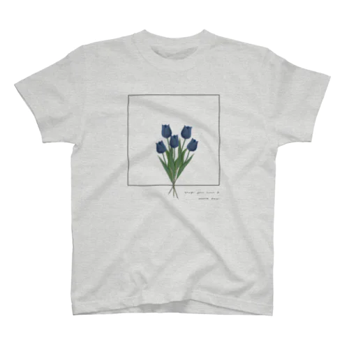 blue tulip bouquet , logo flame スタンダードTシャツ