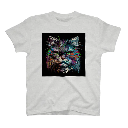 睨み猫　カラフルアート Regular Fit T-Shirt