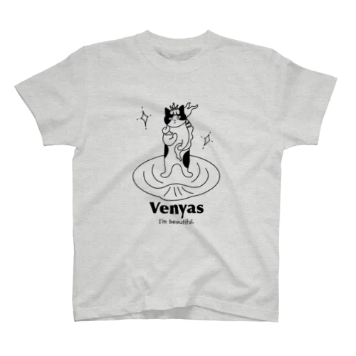 Venyas ☆彡 ヴィーにゃス 〈モノクロ〉 スタンダードTシャツ