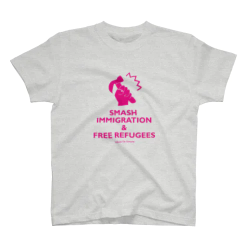 SMASH IMMIGRATION＆FREE REFUGEES-gray スタンダードTシャツ