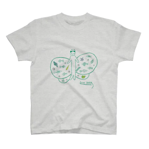 ねこ　ちょうちょ　グリーン Regular Fit T-Shirt