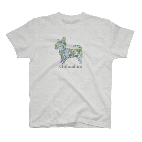 花　ボタニカル　チワワ スタンダードTシャツ