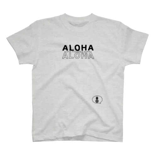 ALOHA ALOHA  吹き出しパイナップル 黒ロゴ 163 スタンダードTシャツ