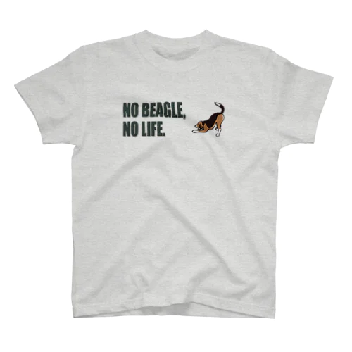 NO BEAGLE, NO LIFE.シンプル Regular Fit T-Shirt