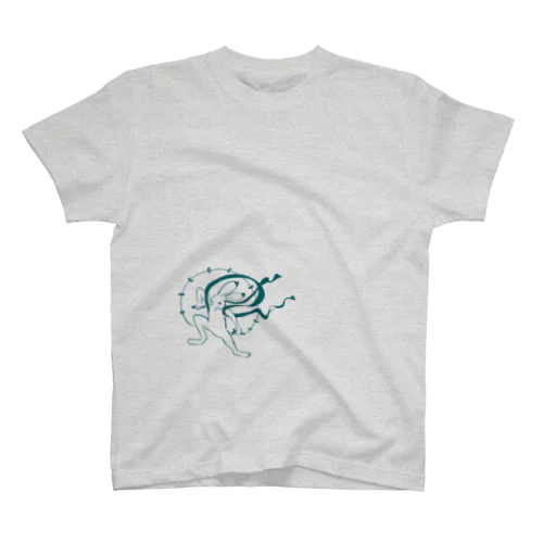 鳥獣戯画の風神雷神　トルコ石ブルー 티셔츠