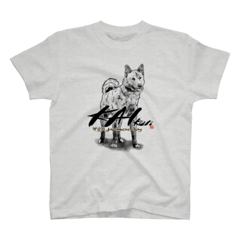 線画 甲斐犬前面プリントTシャツ＜淡色＞ Regular Fit T-Shirt