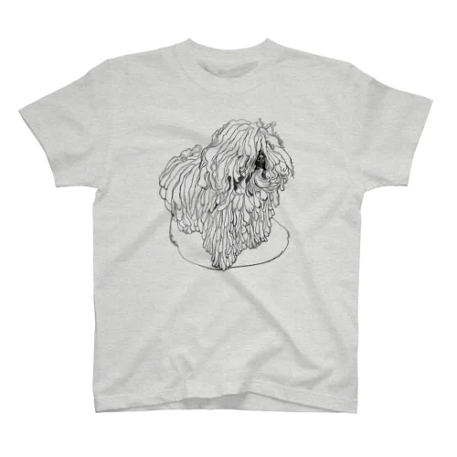 かしこいプーリー犬　3さい、立ちました。puli illustration  Regular Fit T-Shirt