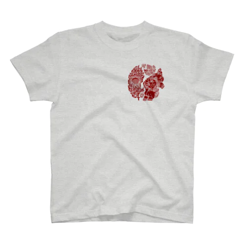 【家紋】唐獅子牡丹（レッド） Regular Fit T-Shirt