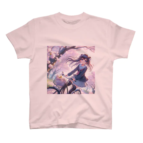 新学期　桜と少女 Regular Fit T-Shirt