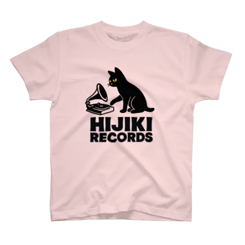 HIJIKI RECORDS 蓄音機と黒猫 Regular Fit T-Shirt