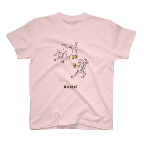名画 × BEER（鳥獣戯画）黒線画 티셔츠
