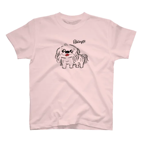 笑うペキニーズ(白) スタンダードTシャツ