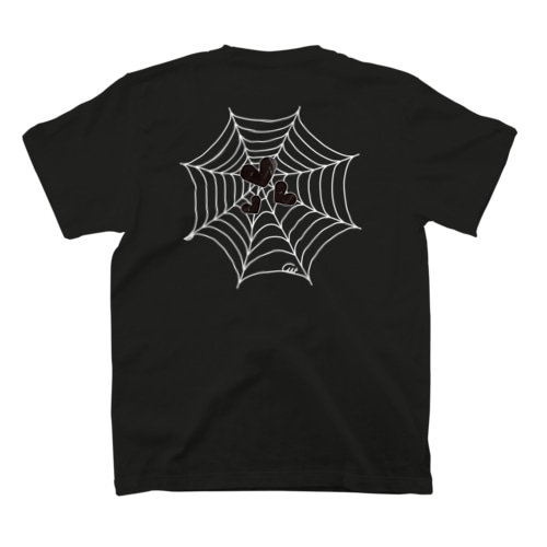 バックプリント ハートをキャッチな蜘蛛の巣 Regular Fit T-Shirt