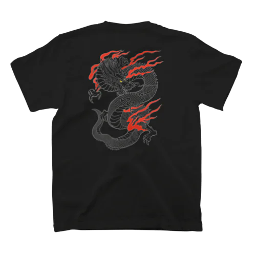 【バックプリント】白龍 (線画) Regular Fit T-Shirt