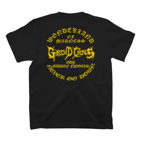 GRIND CHAOS OLD ENGLISH TEE/YElLOW スタンダードTシャツ