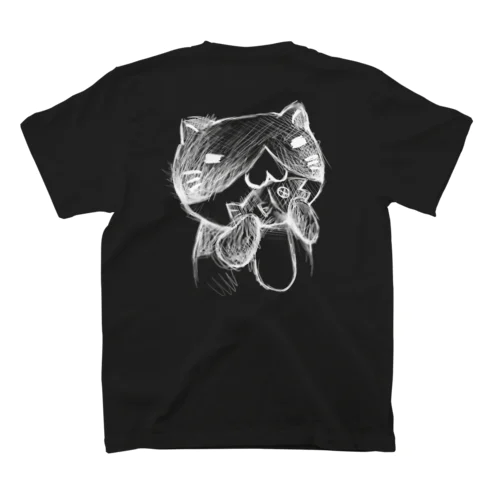 手書き猫渕さん(濃色)_前後プリント入り Regular Fit T-Shirt