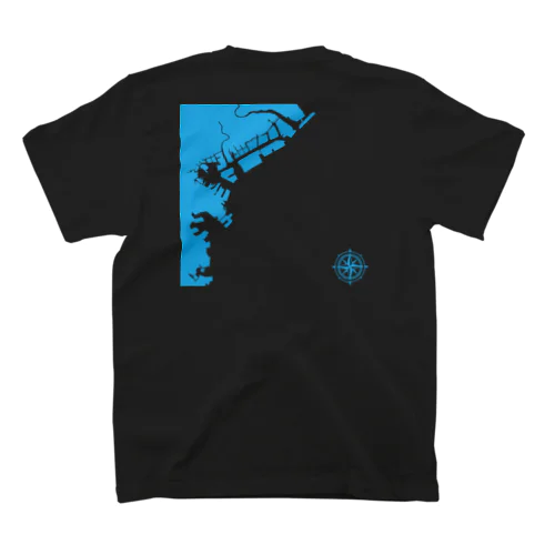 横浜港海岸Map / Blue Land スタンダードTシャツ