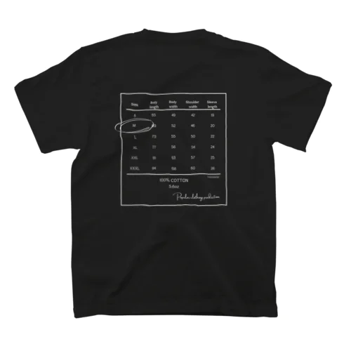 サイズチャート（Mサイズ / 黒） Regular Fit T-Shirt