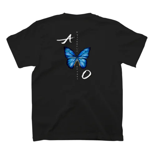 青い蝶🦋縦　BUTTERFLY EFFECT 티셔츠