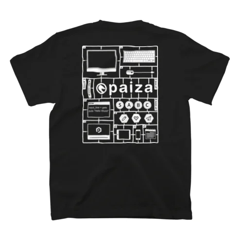 paiza白ロゴ　バックプリントプラモTシャツ スタンダードTシャツ