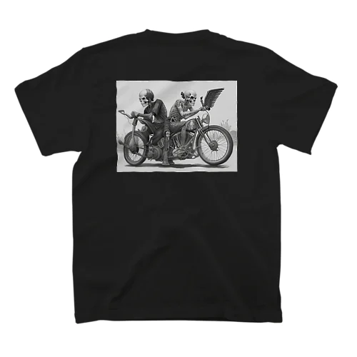 バイクとドクロ（黒メイン） スタンダードTシャツ