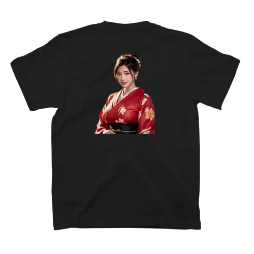 ラメ子_着物_赤 スタンダードTシャツ