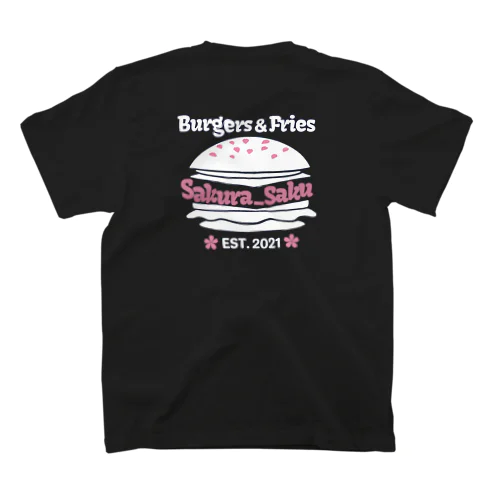 Burgers&Fries Sakura_Saku ロゴアイテム（ホワイト） Regular Fit T-Shirt