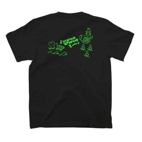 ねずみVS兵隊猫(緑) Regular Fit T-Shirt