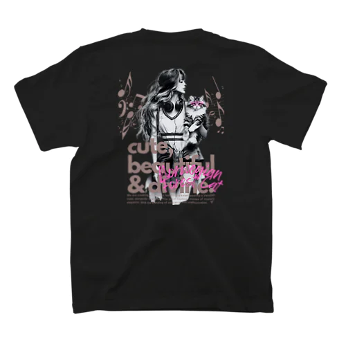 仮面のノルウェージャンフォレストキャット｜子猫｜ヘッドホン ②_black label Regular Fit T-Shirt