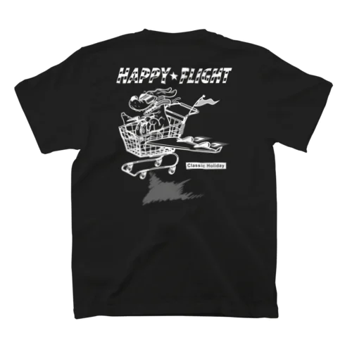 happy dog -happy flight- (white ink) スタンダードTシャツ