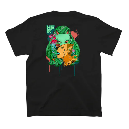 地獄で一服ヲ&目デ殺ス　ロゴ&バックプリント Regular Fit T-Shirt