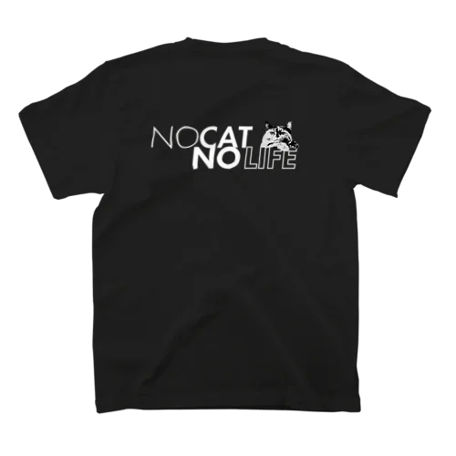 NO CAT, NO LIFE（White） Regular Fit T-Shirt