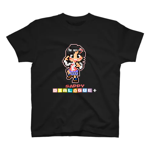 ドットDIALOGUE＋ さっぴ推しスタンダードTシャツ(黒) Regular Fit T-Shirt