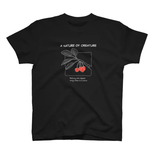 さくらんぼのロングTシャツ（黒） Regular Fit T-Shirt