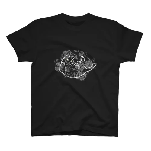 漂亮的貓-グレースケール スタンダードTシャツ