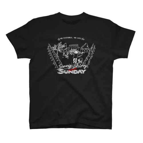 Sunny Shiny Superb SUNDAY (サニーシャイニースパーブサンデー)(白線ver.) ロックフェス スタンダードTシャツ