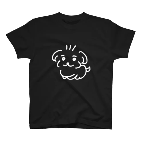 おすわりドッグ(白線) Regular Fit T-Shirt