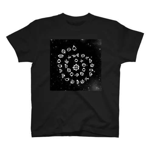 カタカムナ7首/宇宙黒 Regular Fit T-Shirt