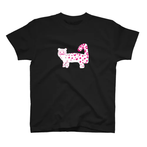 ユキヒョウ　ピンク柄 スタンダードTシャツ