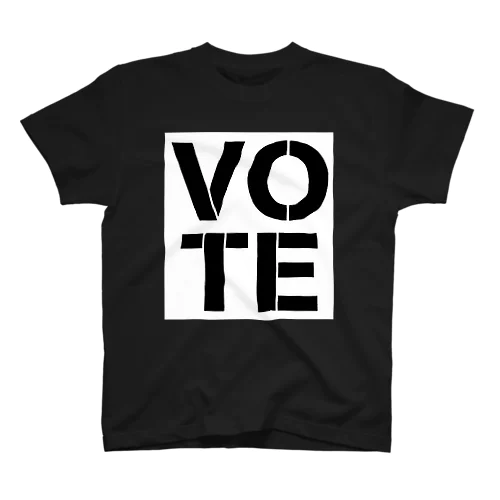 VOTE FOR YOUR RIGHT　文字黒 Regular Fit T-Shirt