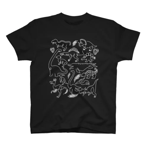 一筆恐竜A(WhiteLine) スタンダードTシャツ