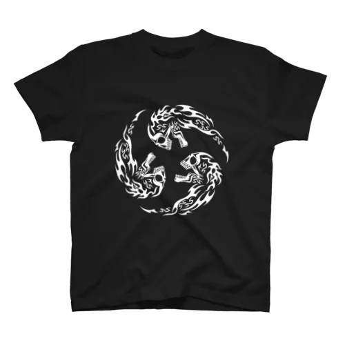 合わせ三つ髑髏 白（オリジナル家紋シリーズ） Regular Fit T-Shirt