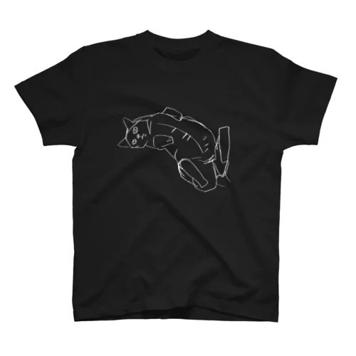 あおむけネコ（黒） Regular Fit T-Shirt
