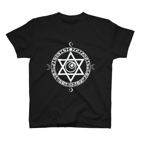 魔法陣×六芒星×目玉 white Regular Fit T-Shirt
