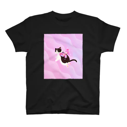 キラキラピンクの猫の妖精 スタンダードTシャツ