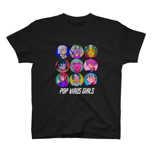 POP VIRUS GIRLS 【文字:白】 スタンダードTシャツ