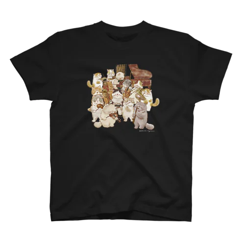 猫の音楽隊（ロゴカラー：ホワイト） スタンダードTシャツ