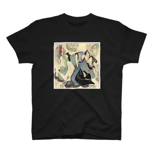 AI春画tee -青い浮遊- Regular Fit T-Shirt